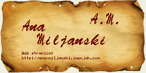 Ana Miljanski vizit kartica